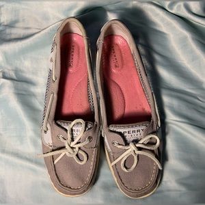 Sperry Top-Sider Grey Silver Mesh Women's Boat Shoes 9104183 Size 9M